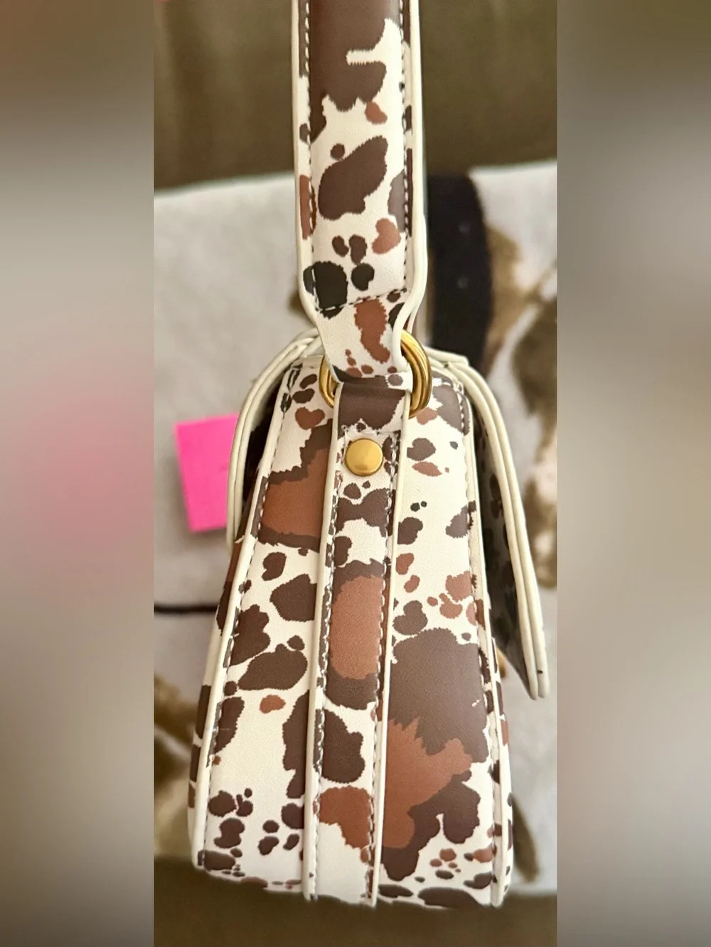 Betsey Johnson XO Isla Cow Heart Print Shoulder Bag NWT